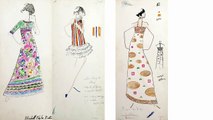 Tiziani Archive: Vintage Karl Lagerfeld, Liz Taylor | Historic Fashion Drawings Auction