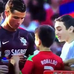 Cristiano Ronaldo Signs Autographs for 2 Young Pitch Invaders