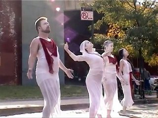 American butoh dancers in DUMBO art festival----new york videodyssey(292)