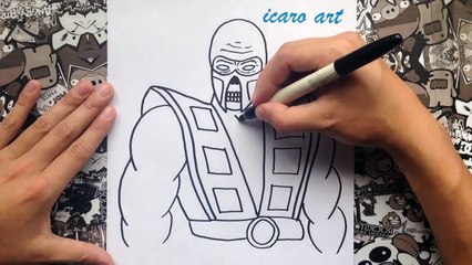 Como dibujar a scorpion| how to draw scorpion | mortal kombat
