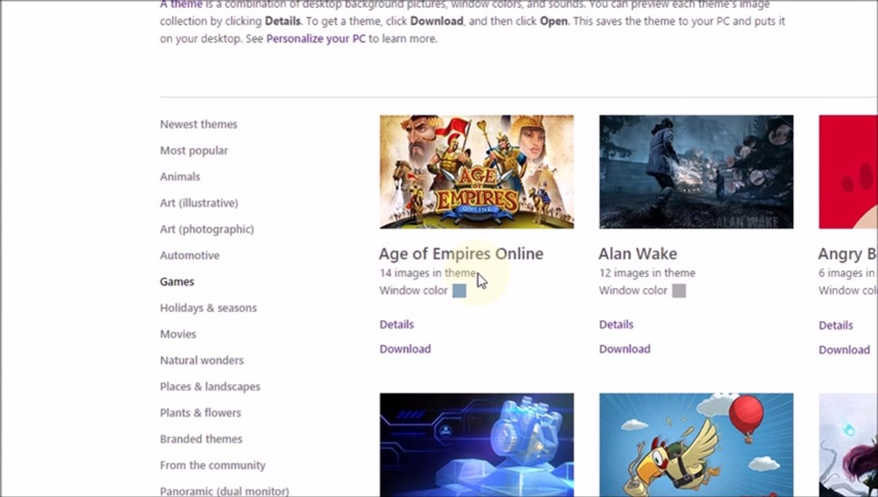 How to use themes in Windows 8