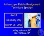 Arthroscopic Patella Realignment Presentation. Jeffrey Halbrecht, MD San Francisco