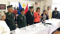 Congresswoman Jackie Speier speaks at press conference in support of Filipino WWII vets getting bene