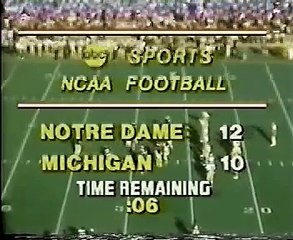 1979 Notre Dame vs. Michigan - Bob Crable FG block
