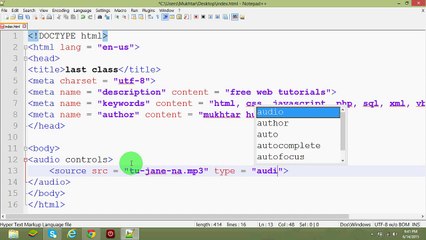 8th-lecture about media in html5, last