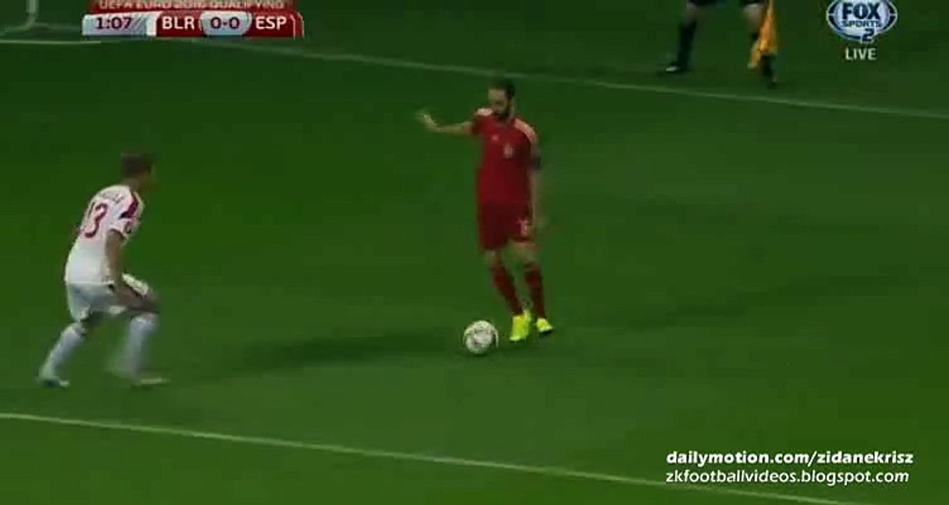 Álvaro Morata Fantastic 1st chance - Belarus vs Spain 14.06.2015
