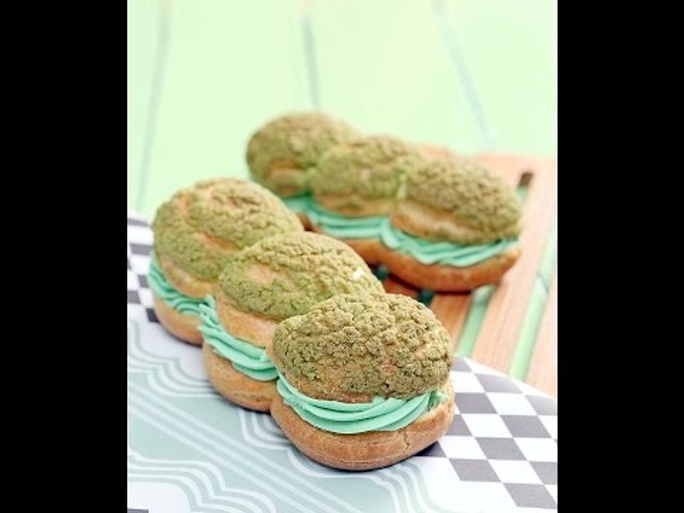 Cara Membuat Green Tea Choux Clair