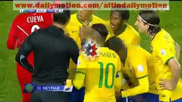 Neymar Yellow Card Brazil 1-1 Peru
