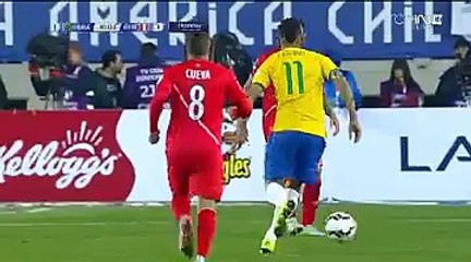 Roberto Firmino Long Range Shot - Brazil vs Peru 14.06.2015