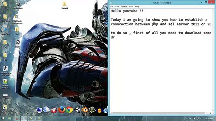how to connect php with sql server 2012/2014 with sample code and query