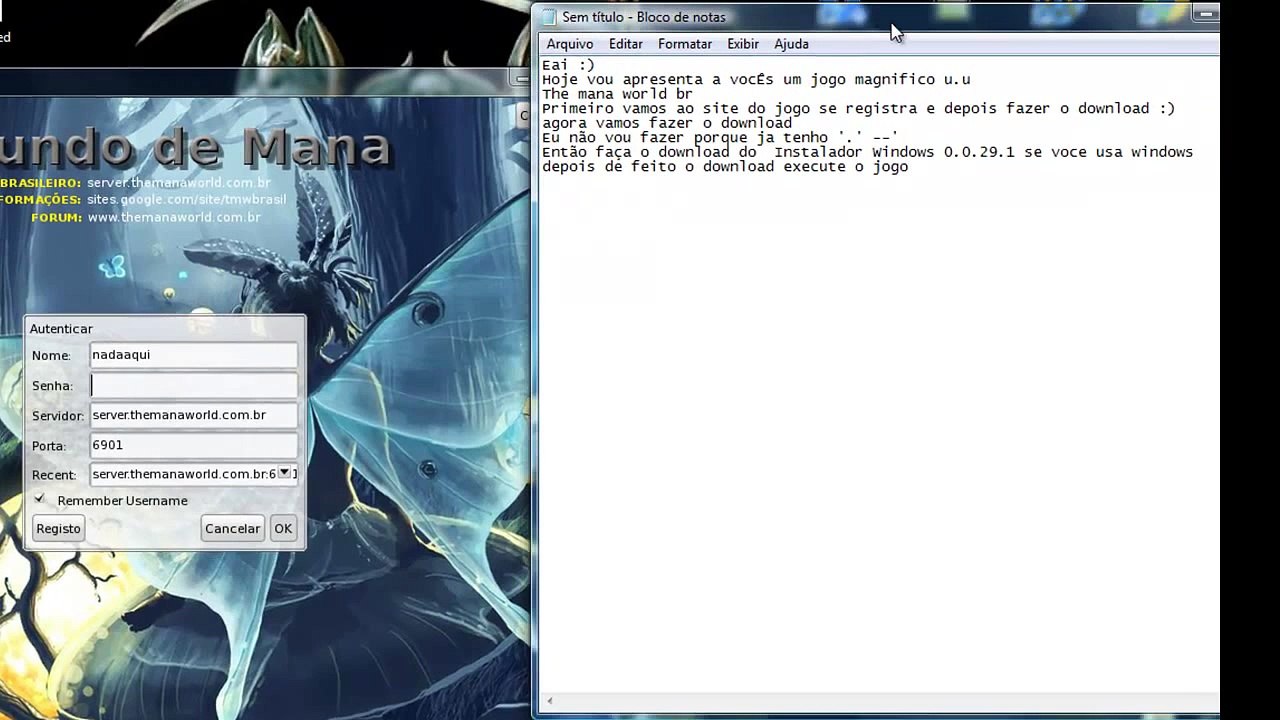 The Mana World BR MMORPG 2D linux/windows