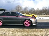 Pink Puss Honda Crx slays Mustang!