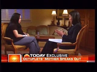The octuplets mom Nadya Suleman sat down for an interview with Today shows Ann Curry
