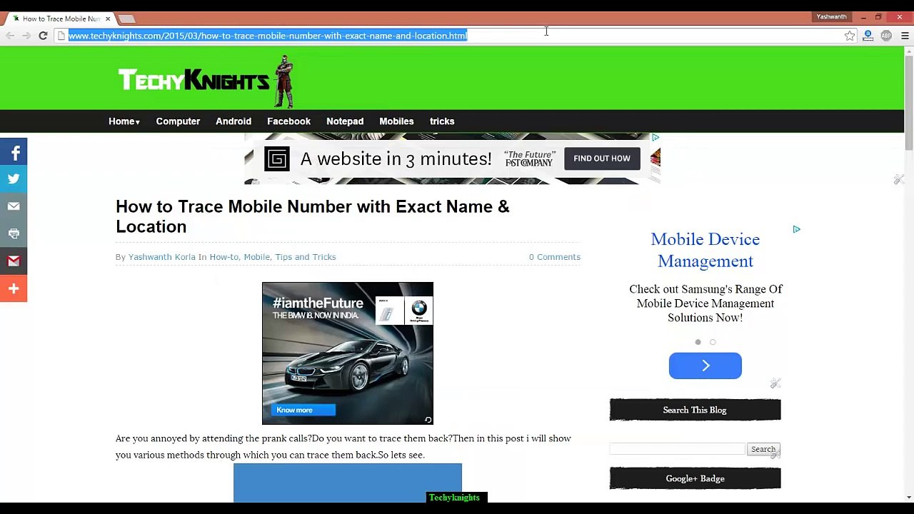 Trace the mobile number with Exact name and location