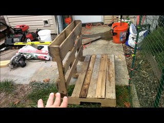 How to make a pallet bench. Making a garden bench from an old pallet.