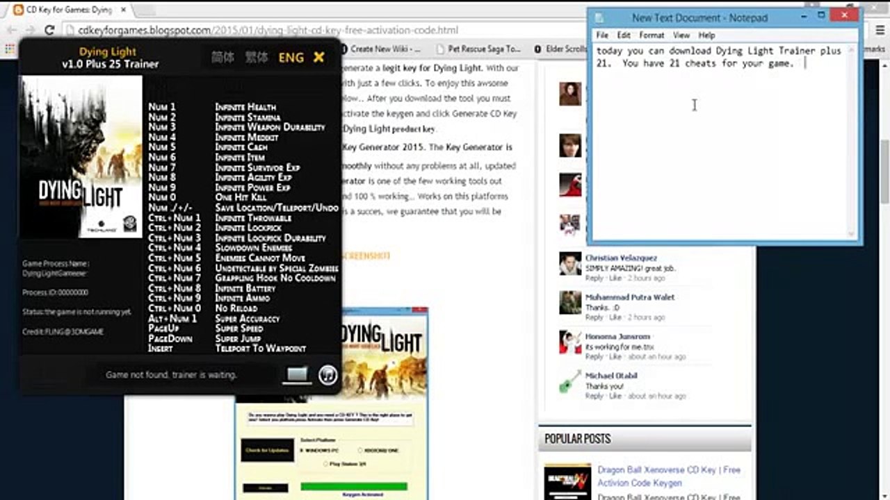 Dying Light Trainer +25 Free Steam Key