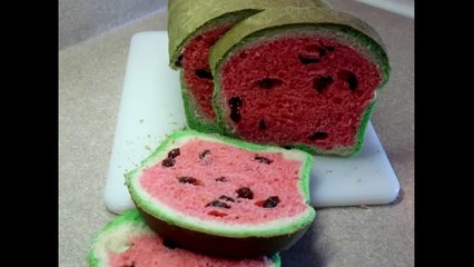Watermelon Look-Alike Raisin Bread