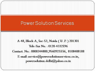 Power Solution Services PPT