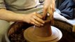 Making a clay pottery Terracotta Wall hanging Vase / Planter on the potters wheel throwing demo