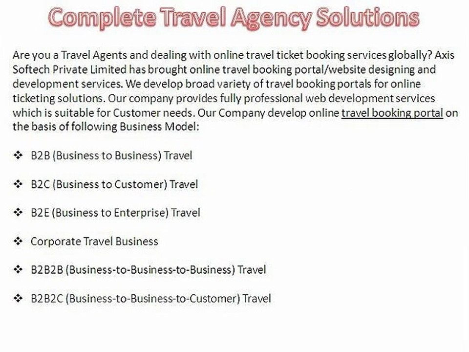 Website for Travel Agency, B2B Portal for Travel Agents