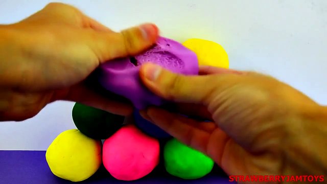 Spiderman Play Doh Shopkins LPS Hello Kitty Spongebob Angry Birds Surprise Eggs Strawberry