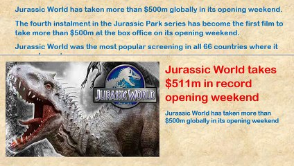 Entertainment News_ Jurassic World takes $511m in record opening weekend