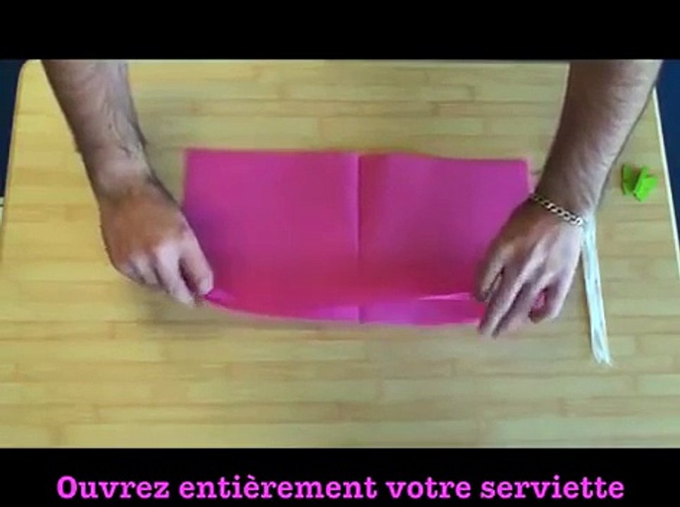 Pliage de serviette feuille de palmier / ailes d'oiseau