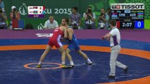 Elvin Mursaliyev strikes Gold for hosts | Wrestling | Baku 2015 European Games