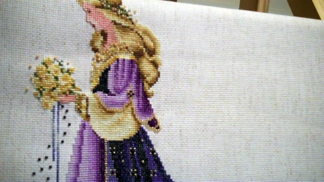 Cross-stitch beading