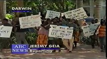 Homeless Aborigines protest outside NT Parliament House 1997