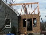 Putting in the roof of the addition