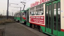 Straßenbahn Magdeburg Mitfahrt im Tatra T4D auf der Linie 10 - Rückfahrt