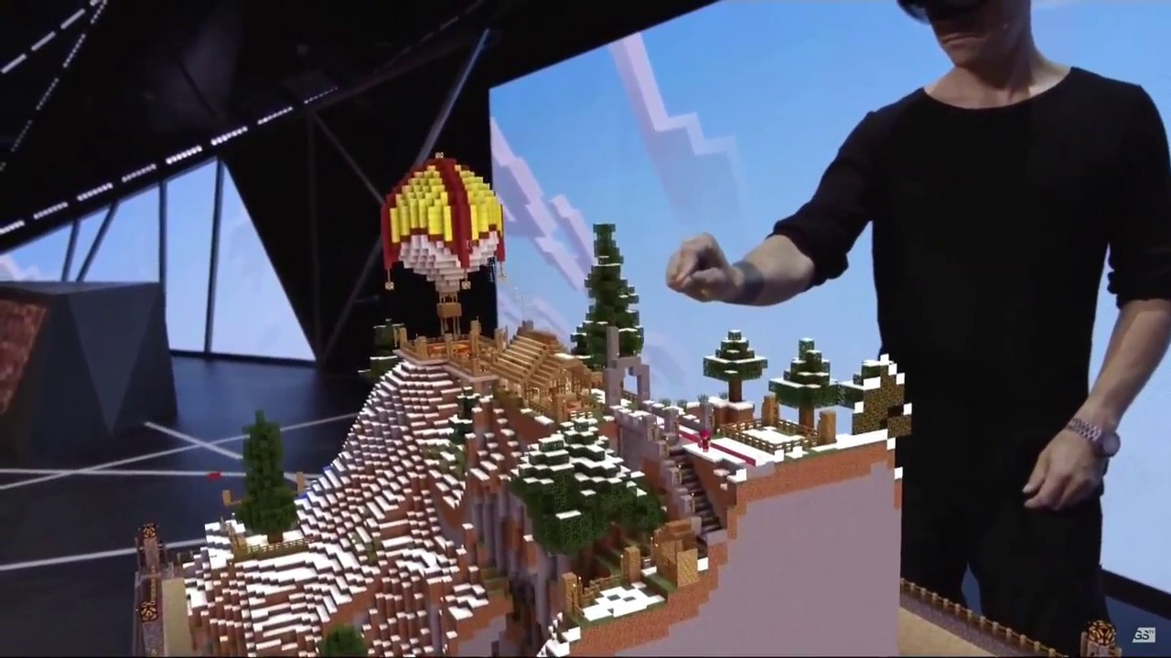 Playing Minecraft with the Microsoft HoloLens - E3 2015 Demo