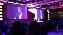 Sebastian Vettel swearing at the Autosports Awards 2013