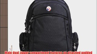 17 inch Black Business Traveler Quad-Compartment Laptop Notebook Backpack School Bag Bookbag