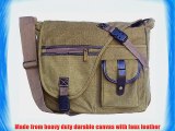 Military Inspired Canvas Messenger Bag Backpack Laptop Bag Khaki Green