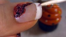 Ripped Up/Damaged Halloween Nail Art Tutorial / Arte para las uñas estilo roto