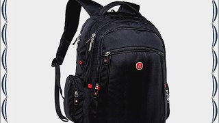 LOOGU 17 Inch Ergnomic Water-Resistance Black Laptop Backpack for Business Travel College