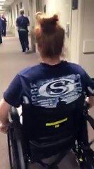 Girl who was paralyzed for 11 days surprises her nurse.