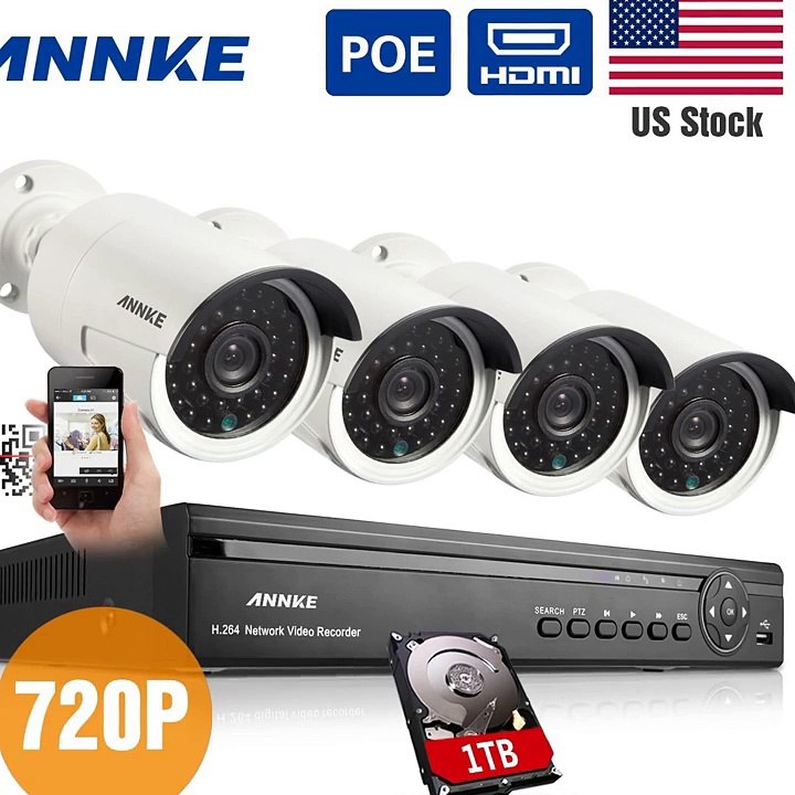 Review Annke® 4CH 720P HD POE NVR Security Camera System