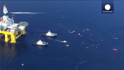 Protesta en Seattle contra las prospecciones de Shell en el Ártico
