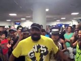 'Lion King' and 'Aladdin' Broadway casts have epic sing off at airport