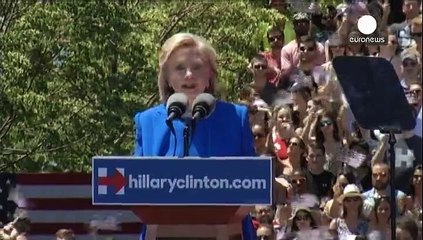 Presidential hopeful Hillary Clinton pledges to help 'everyday Americans' at first major rally