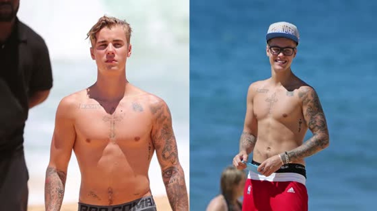 Justin Bieber oben ohne am Strand von Hawaii und Miami