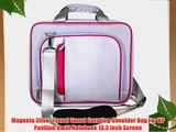 Magenta Silver Travel Smart Carrying Shoulder Bag For HP Pavilion dm3t Notebook 13.3 Inch Screen