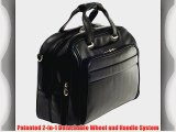 McKleinUSA MIDWAY 86605 Black Leather Fly-Through Checkpoint-Friendly 17  Detachable Wheeled