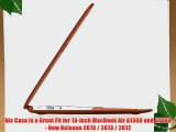 Kuzy - AIR 13-inch ORANGE Leather Hard Case Cover for Apple MacBook Air 13.3 (Models: A1369