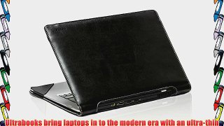 Navitech Black Real Leather Folio Case Cover Sleeve For The Samsung Ativ Book 9 12.2  NP930X2K-K01US