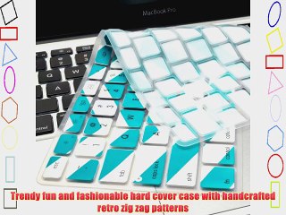 TopCase 4 in 1 Bundle - Chevron Series Ultra Slim Light Weight Rubberized Aqua Blue Hard Case