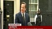 David Cameron the UK Prime Minister speaks out against the UK Riots TODAY in Downing Street
